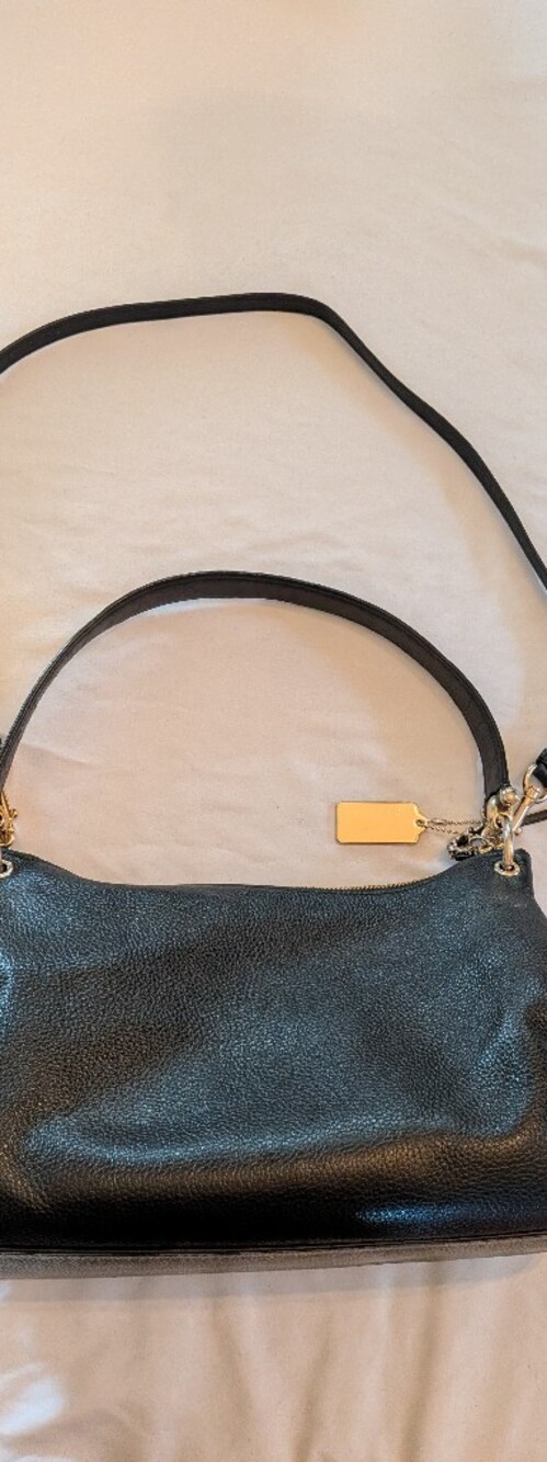 Coach Mia Black Pebbled Leather Shoulder Bag with Gold Hardware - Picture 2 of 3